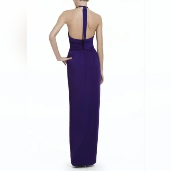 NWT BCBGMAXAZRIA Long Gown Dress with Jeweled Necklace size 2 purple 💜 color - Picture 4 of 15